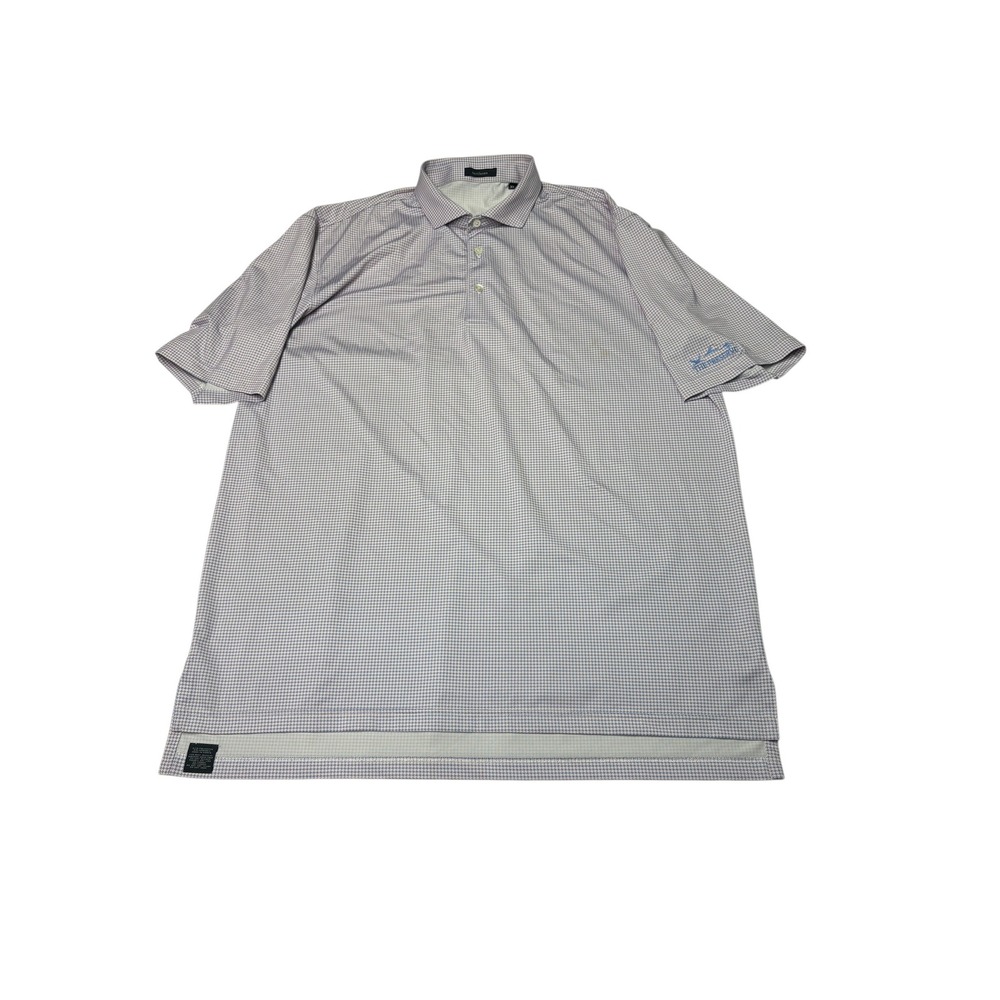 Turtleson Mens XL Golf Polo Shirt Blue Pink Check The Preserve Performance